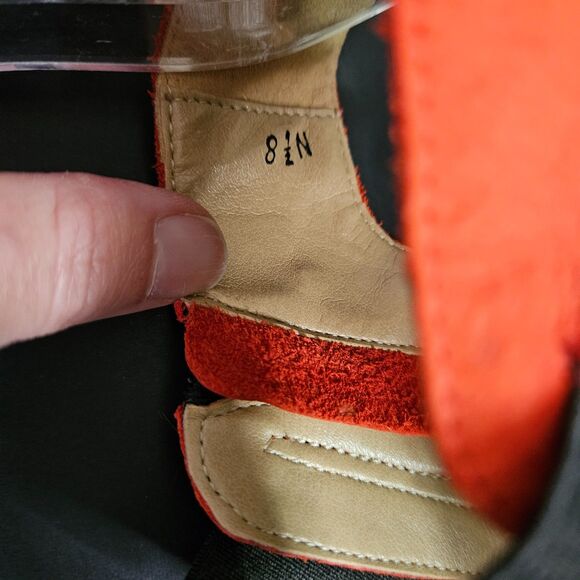 Sesto Meucci Italian Suede Sandal 8.5 Narrow stretch comfort multi color - Picture 3 of 6